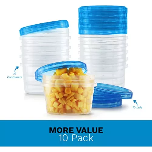 Tafura Twist Top Soup Storage Containers with Lids [16 Oz - 10 Pack]  Reusable On