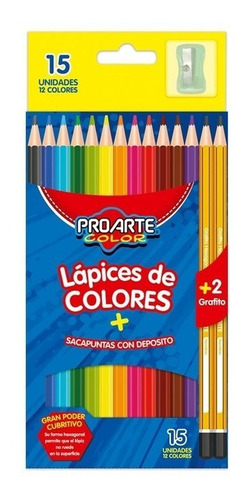 Lapices 12 Colores + 2 Grafitos Proarte