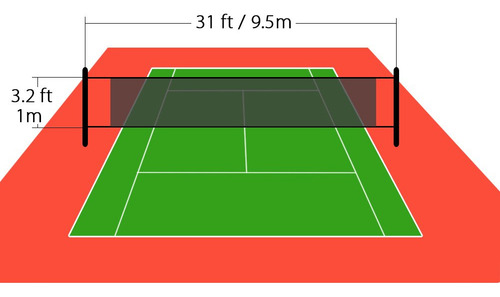 Red De Voleibol Deportiva Para Exterior Y Playa, 9,75 M.