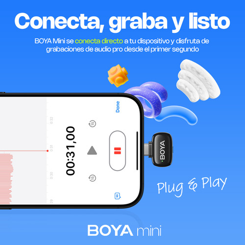 Micrófono Inalámbrico Boya Mini Usbc Con Cambio De Voz Por Ia