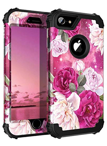 Casetego - Carcasa Para iPhone 8, iPhone 7, Diseño Floral