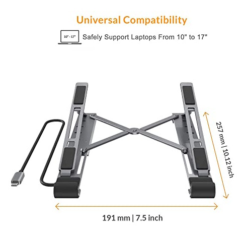 Soporte Para Portátil Hyperdrive Con Hub Usb C, Estación De