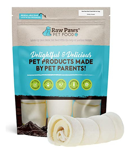 Beef Cheek Rolls For Dogs - 6 Inch, 4-ct - Safe Rawhide...