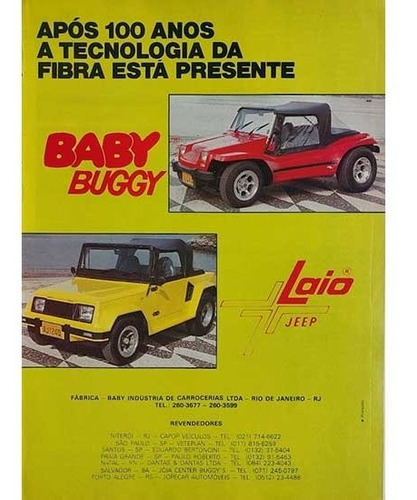 Baby Buggy E Laio Jeep - Propaganda Antiga, Publicidade (Usado)