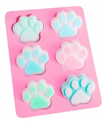 Molde D Silicona Patitas Huella D Perro Gato Chocolate Jabón