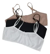 Comprar Kit 03 Sutiã Top Infantil Juvenil Menina Moça Algodão Liso