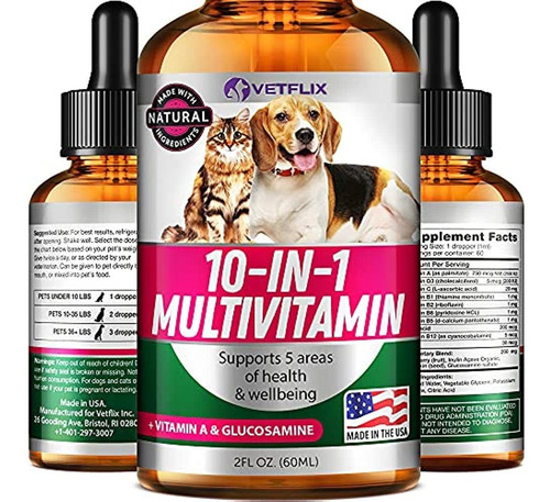 Vetflix Pet Vitamins 10 En 1 - Fabricado En Ee. Uu. - Glucos