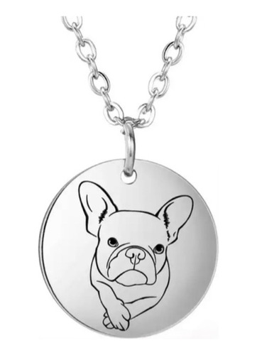 En Stock Abfa Shop Collar Bulldog Frances Frenchie Plateado