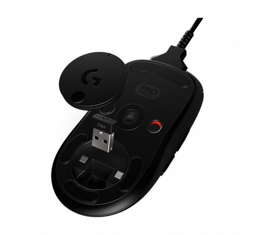Imagen 5 de 5 de Mouse gamer de juego inalámbrico recargable Logitech Pro Series Pro Wireless M-R0070 black