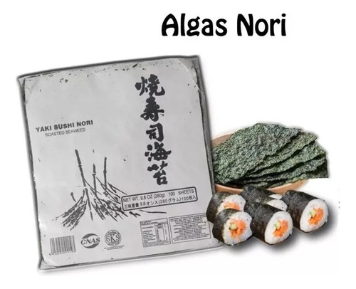 Algas Nori Clase B Para Hacer Sushi 100 Hojas 280gr Al Vacio
