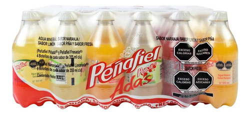 Agua Mineral Con Jugo Peñafiel Adas 24 Pzas 355 Ml Surtidos