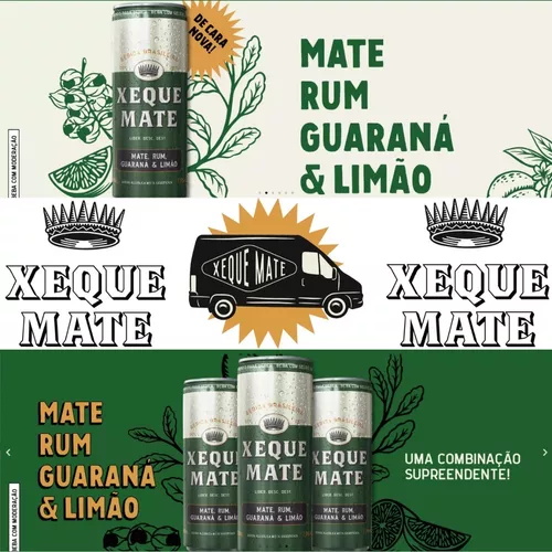 Kit 6 Latas Bebida Xeque Mate Draft Rum 355ml Saboroso Limão