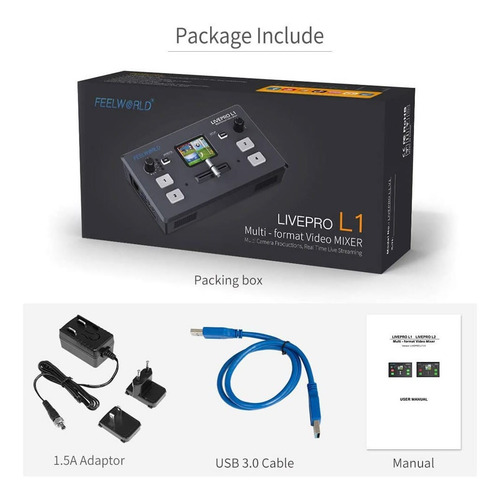 Imagen 8 de 8 de Mezclador De Video Feelworld Livepro L1 4 Entradas Hdmi Lcd