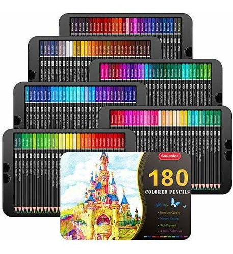 Juego De Lápices De Colores Para Artistas De 180 Color...