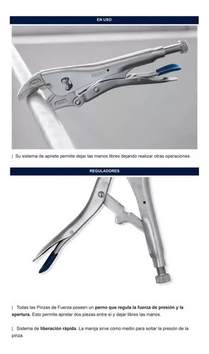 Pinza Fuerza Perro Curva Regulable Chapista Bremen 10'' 7808