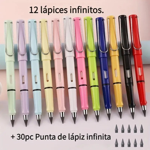 Lápiz Infinito Mágico 12 Unidades Más 30 Puntas De Regalo