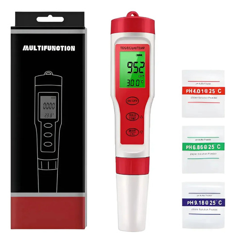 Medidor Ph Peachimetro Digital Portatil Ec Tds Conductividad Electroconductividad Hidroponia Cultivo Indoor Piscina Pileta Acuario Con Soluciones Reactivos Calibracion Ez 9908