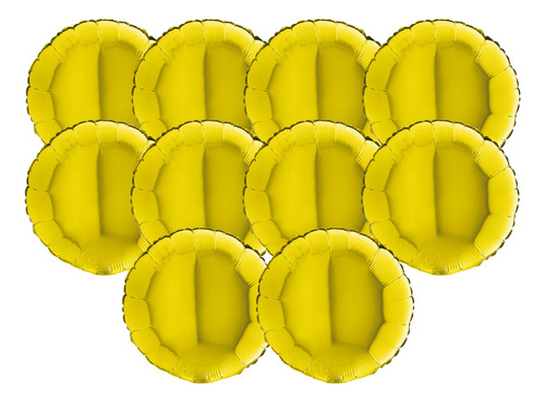 Pack 10 De Globo Luneta Color Amarillo, 18 Pulgadas.