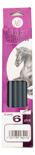 6 Pack Lápices Madera Carbon Suave Atl Dibujo Charcoal Lapiz