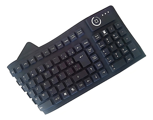 Teclado numérico plegable de goma delgada, portátil, color del teclado: negro, idioma: portugués, Brasil
