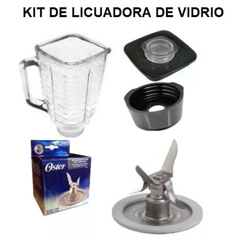 Kit Vaso De Vidrio Para Licuadora Oster Cuchilla Oferta