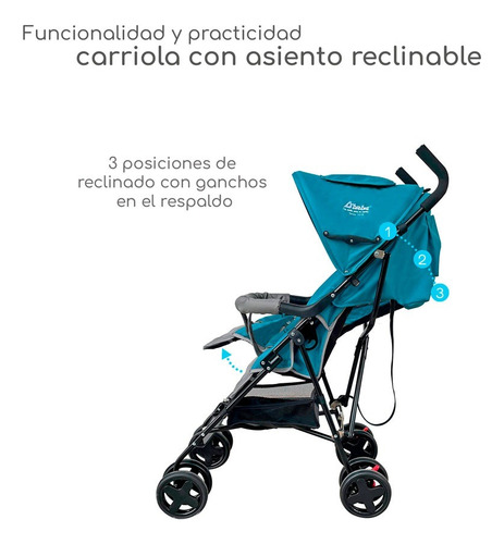 Carriola De Bastón Para Bebé D'bebé Carry Compacta Y Ligera