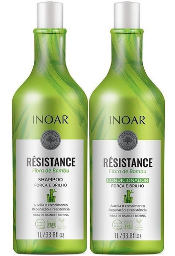 Kit Shampoo + Condicionador Inoar Resistance Bambu Litro