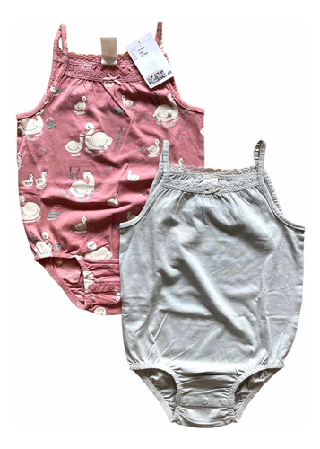 Enteritos X 2 Bodys H&m Verano Original Talle 12-18 Meses