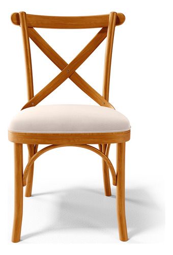 Cadeira Para Sala de Jantar e Estar Living Estofada Ávila L02 Suede Bege