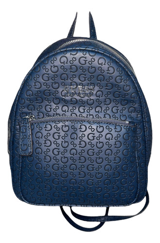 Mochila Guess Azul Con Monograma