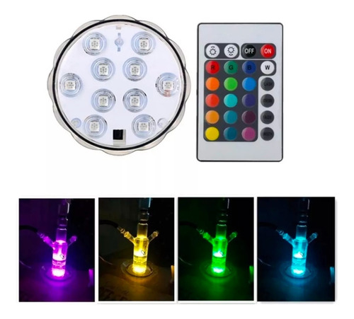 Luz Para Piscina Ip68 Colores+control Distancia Bateria Ful