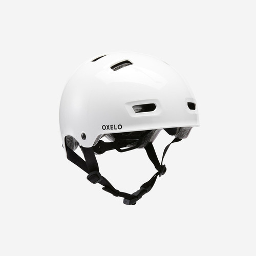 Casco Roller Skateboard Patinete Mf500 Blanco Oxelo Talla Ech/48-52cm