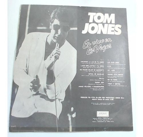 Tom Jones - En Vivo En Las Vegas. Vinilo