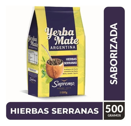 Yerba Mate Supremo Argentina Serrana 500 G