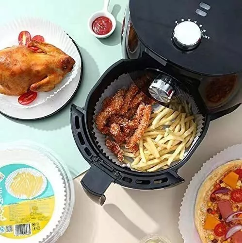 Platos De Papel Air Fryer, 100 Unidades, 20 Cm, Utensilios P