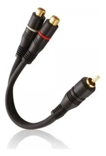 Cable Divisor RCA 1 Macho A 2 Hembras - Doble Blindaje OFC, Conectores Chapados En Oro - Paquete De 2 Unidades