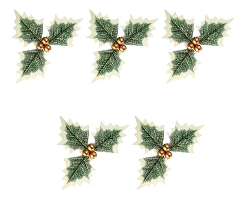 3 X 5 Uds. De Hojas De Bayas Artificiales De Navidad Para