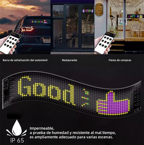 Letrero Led Programable Diy Flexibe Letrero Lumino 19x89.8cm