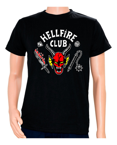 Remera Camiseta Stranger Things Hellfire Club Serigrafia
