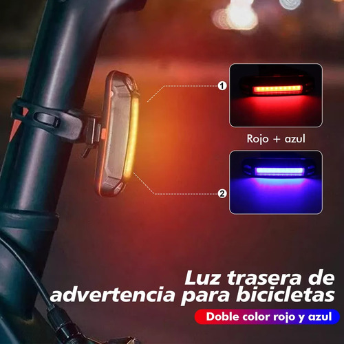 Luz Bicicleta Recargable Delantera Traser 12 Led Y Claxon