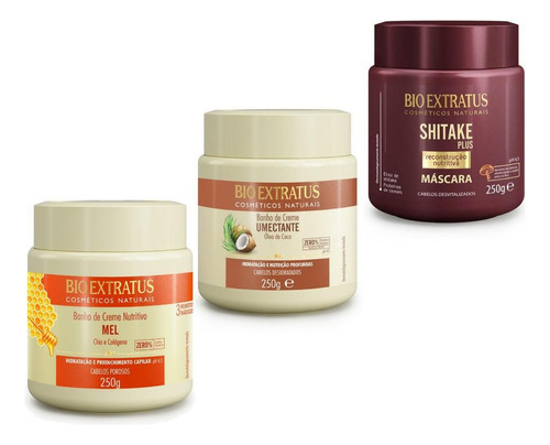 Kit Cronograma Capilar Revitaliza Nutri Hidrata Bio Extratus