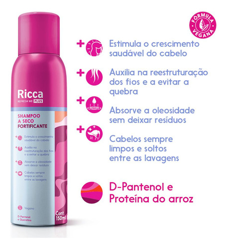 Kit 3 Shampoo A Seco Fortificante Ricca