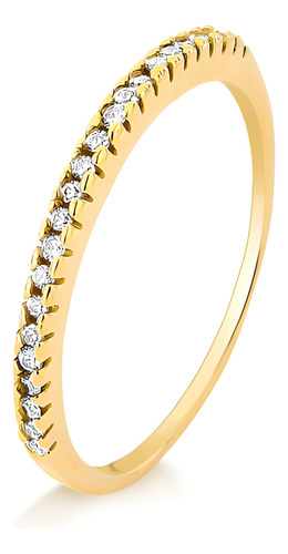 Anel De Ouro 18k Com 11,5 Pontos De Diamante Aro 20