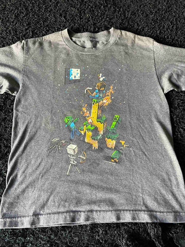 Polera Minecraft Talla 14 Usada Manga Larga Original