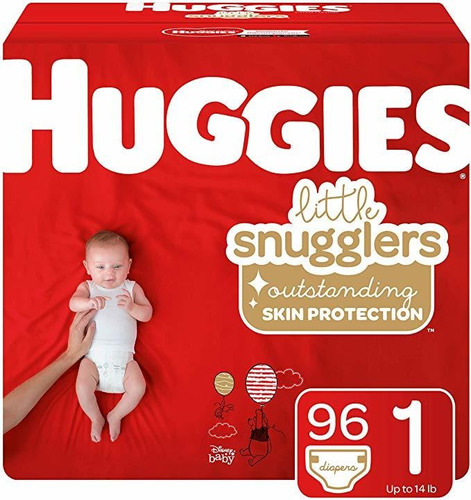 Huggies Little Snugglers Bebé Pañales, Tamaño 1, 96 Ct