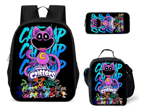 A Set De Mochilas Escolares Smiling Critters, De Tres Piezas,