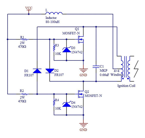 Kit De Controlador Flyback De Bobina Dc12-30v Zvs Para