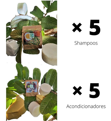 Champú Y Acondicionador Barra Orgánico Biodegradable 10 Pack