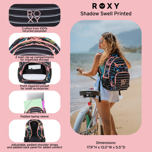 Mochila Roxy Shadow Swell 24 L Para Mujer Antracita