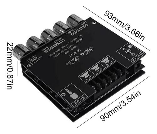 Mt21 Módulo Amplificador Potente De Audio De 2.1 Canales Bt